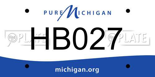 HB027 Michigan License Plate