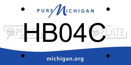 HB04C Michigan License Plate