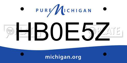 HB0E5Z Michigan License Plate