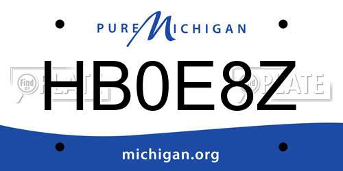 HB0E8Z Michigan License Plate