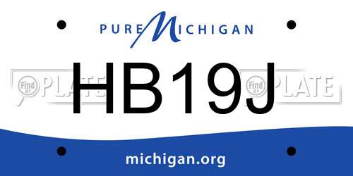 HB19J Michigan License Plate