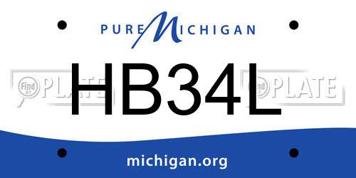 HB34L Michigan License Plate