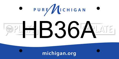 HB36A Michigan License Plate