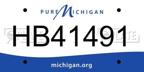 HB41491 Michigan License Plate