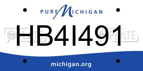 HB4I491 Michigan License Plate