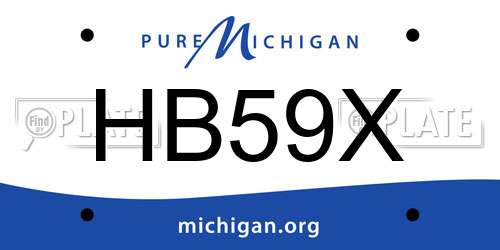 HB59X Michigan License Plate