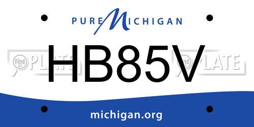 HB85V Michigan License Plate