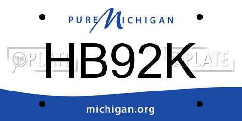 HB92K Michigan License Plate