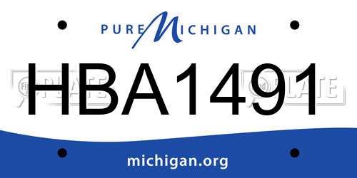 HBA1491 Michigan License Plate