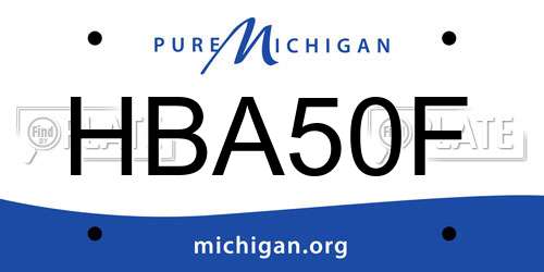 HBA50F Michigan License Plate