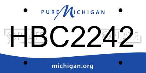 HBC2242 Michigan License Plate