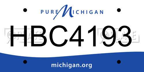HBC4193 Michigan License Plate