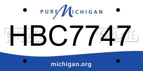 HBC7747 Michigan License Plate