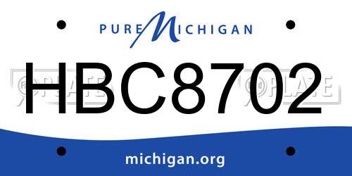 HBC8702 Michigan License Plate