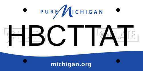 HBCTTAT Michigan License Plate
