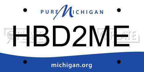 HBD2ME Michigan License Plate