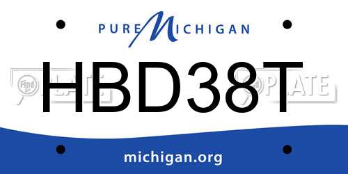 HBD38T Michigan License Plate