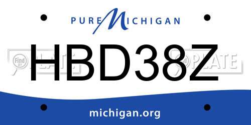 HBD38Z Michigan License Plate