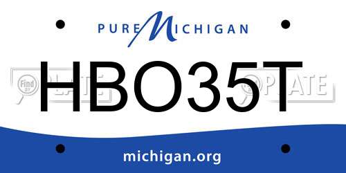 HBO35T Michigan License Plate