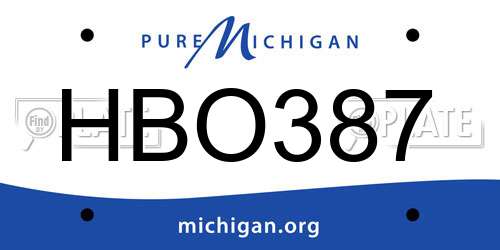 HBO387 Michigan License Plate