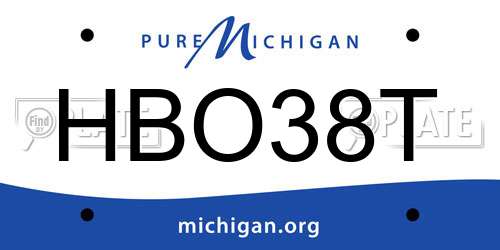 HBO38T Michigan License Plate