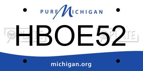 HBOE52 Michigan License Plate