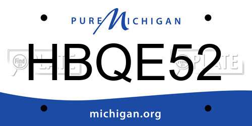 HBQE52 Michigan License Plate