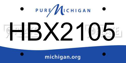 HBX2105 Michigan License Plate