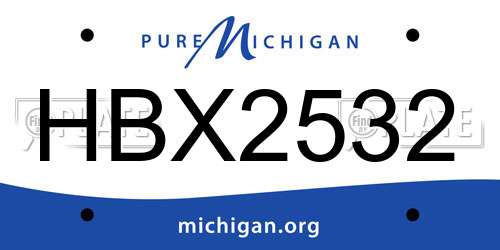 HBX2532 Michigan License Plate