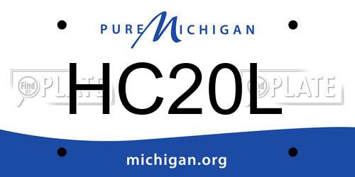 HC20L Michigan License Plate