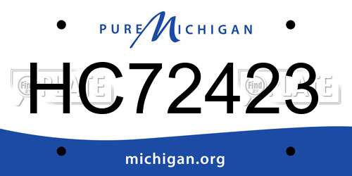 HC72423 Michigan License Plate