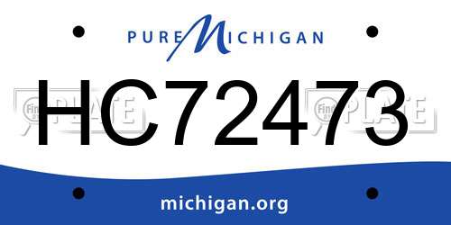 HC72473 Michigan License Plate