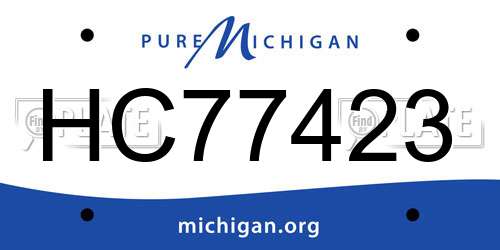 HC77423 Michigan License Plate