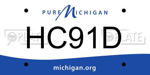 HC91D Michigan License Plate