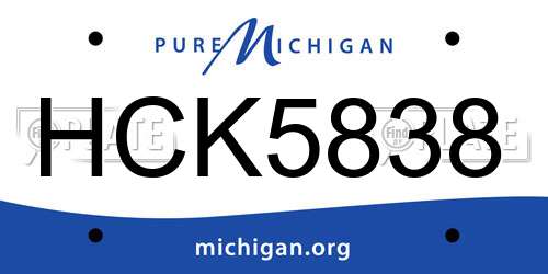 HCK5838 Michigan License Plate