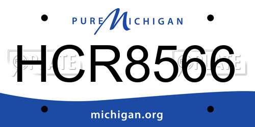 HCR8566 Michigan License Plate