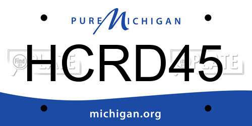 HCRD45 Michigan License Plate