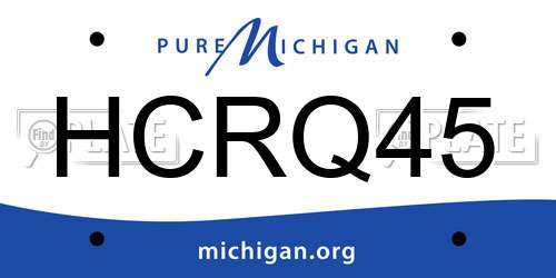 HCRQ45 Michigan License Plate