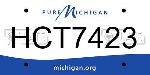 HCT7423 Michigan License Plate