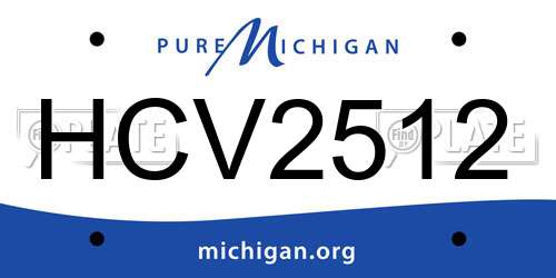 HCV2512 Michigan License Plate