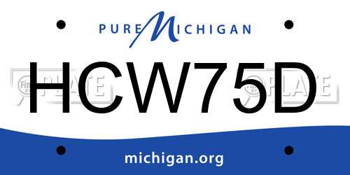 HCW75D Michigan License Plate