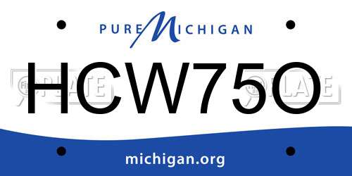 HCW75O Michigan License Plate