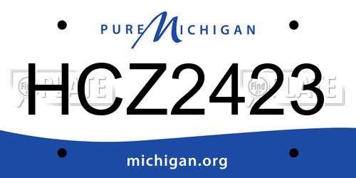 HCZ2423 Michigan License Plate