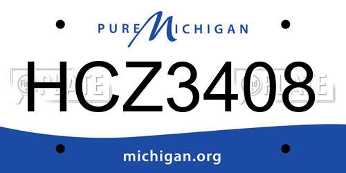 HCZ3408 Michigan License Plate