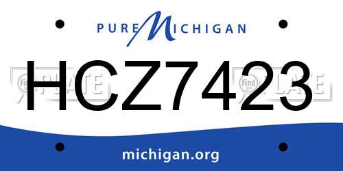 HCZ7423 Michigan License Plate