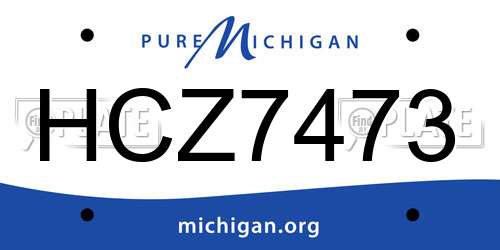 HCZ7473 Michigan License Plate