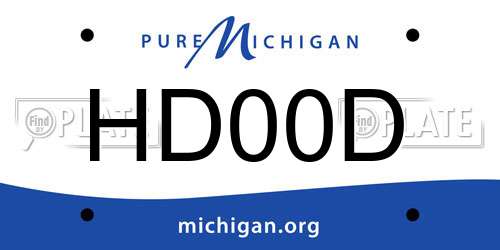 HD00D Michigan License Plate