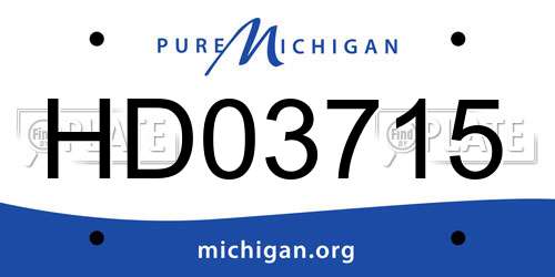 HD03715 Michigan License Plate