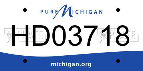 HD03718 Michigan License Plate