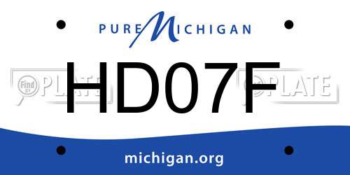 HD07F Michigan License Plate